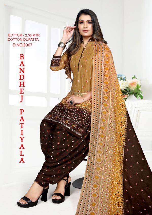 Bandhej Patiyala 3 Nx Fancy Cotton Printed Casual Wear Dress Materials